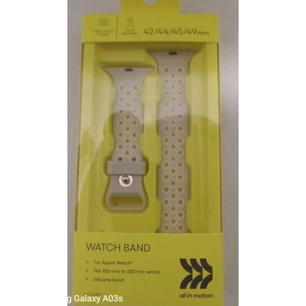 All in Motion Silicone Watch Band fits 42/44/45/49 mm Apple Watch - White